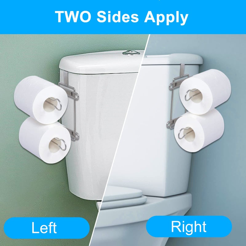 TQVAI Over The Tank Toilet Paper Roll Holder Stainless Steel Bathroom Tissue Storage Rack, Chrome Finish - Image 3